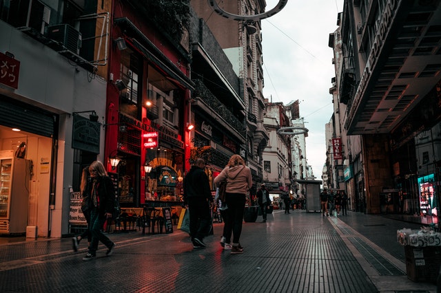 Evening in the streets of Buenos Aires