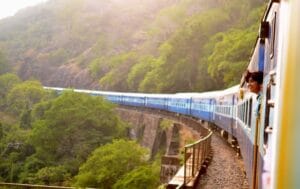 On a train through Goa