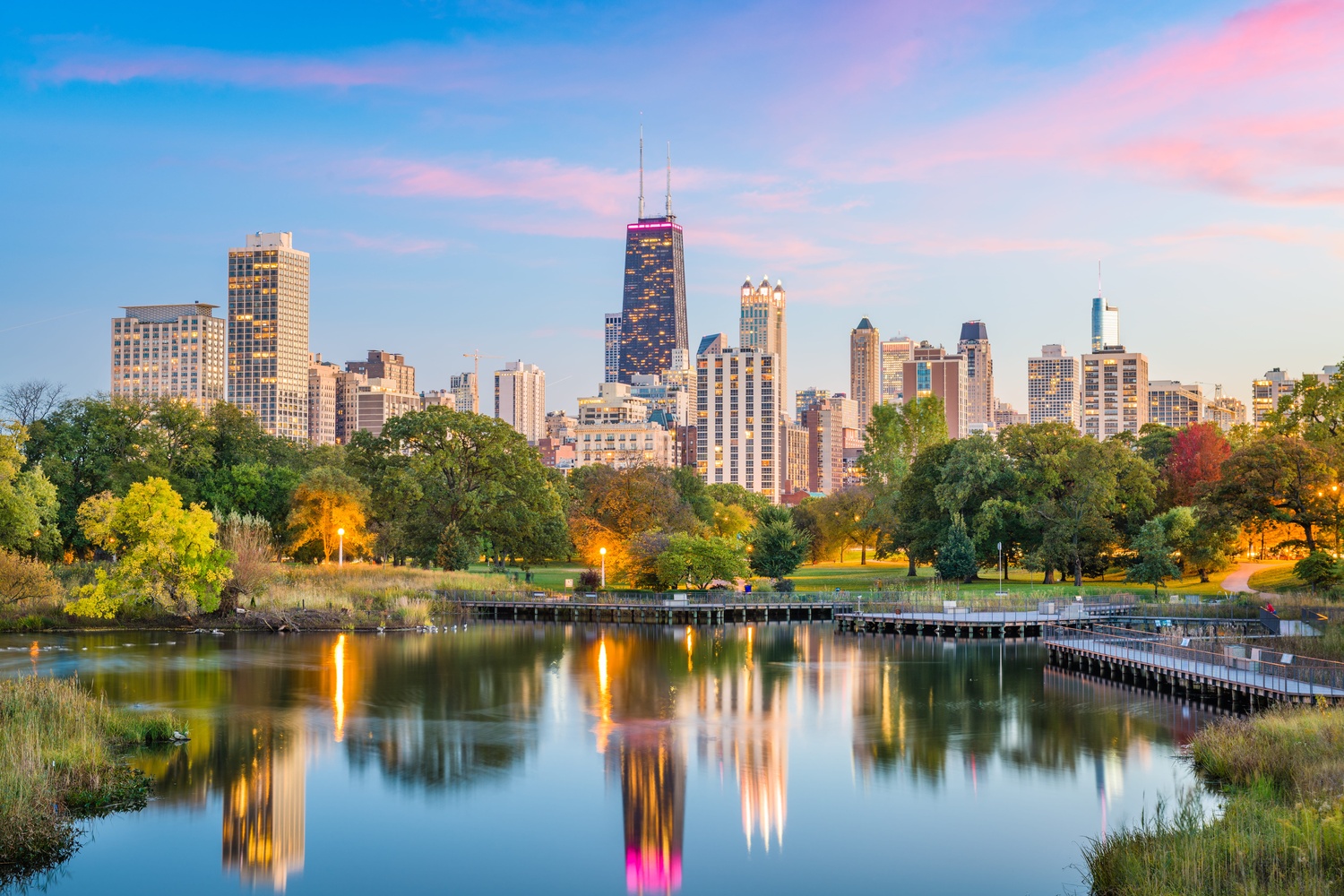 Chicago Skyline With Cubs World Series T-Shirt by Panoramic Images