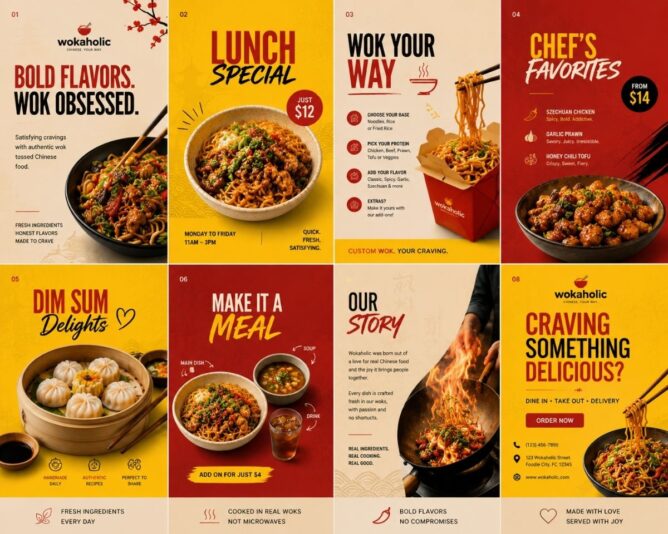 wokaholic instagram carousel design